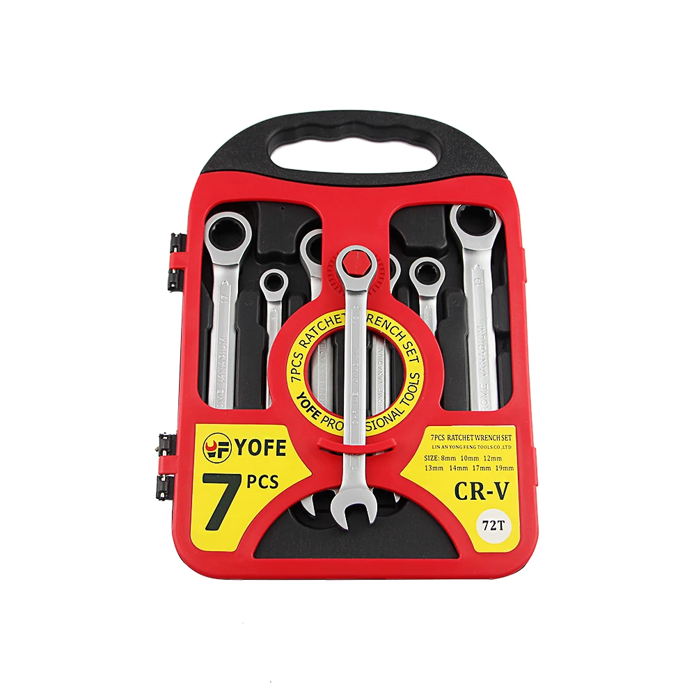 7pcs Ratchet Spanner Combination Wrenches Set Auto Repair Hand Tools