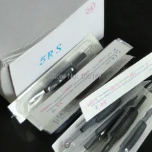 40 шт. 5RS Черный кремний ручки иглы татуировки и трубы советы 19 мм 3/" одноразовые Насадки для татуажа трубы советы с вышивка Крестом Иглы