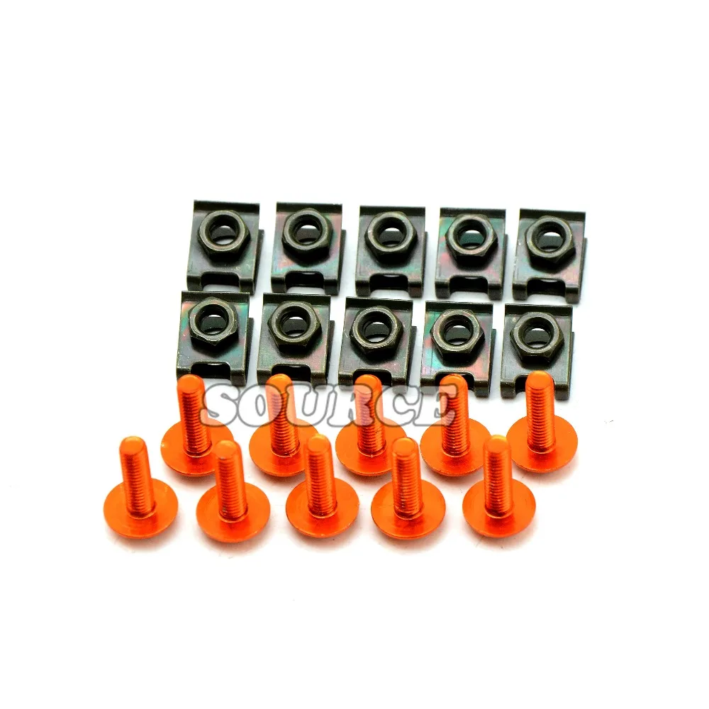 

10pcs 6mm CNC Motorcycle Fairing body work Bolts Screws For KTM Duke 200 390 125 RC125 RC200 RC390 125Duke