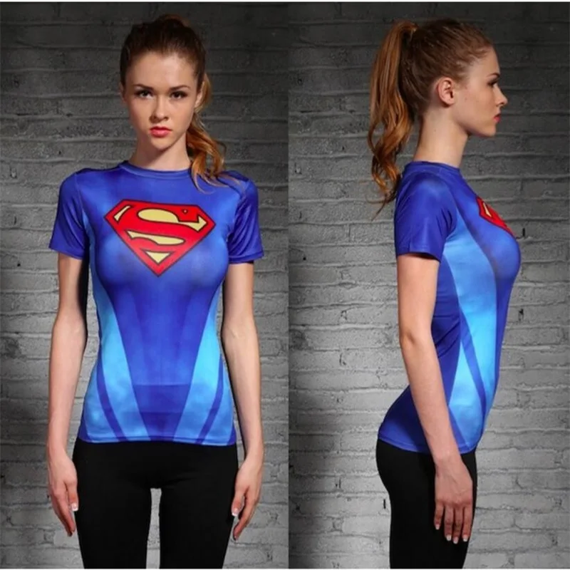

Super Heroes Women T Shirt Superman Batman Spiderman The Hulk Flash Tshirt Iron Man Green Lantern Captain America Woman T-shirt