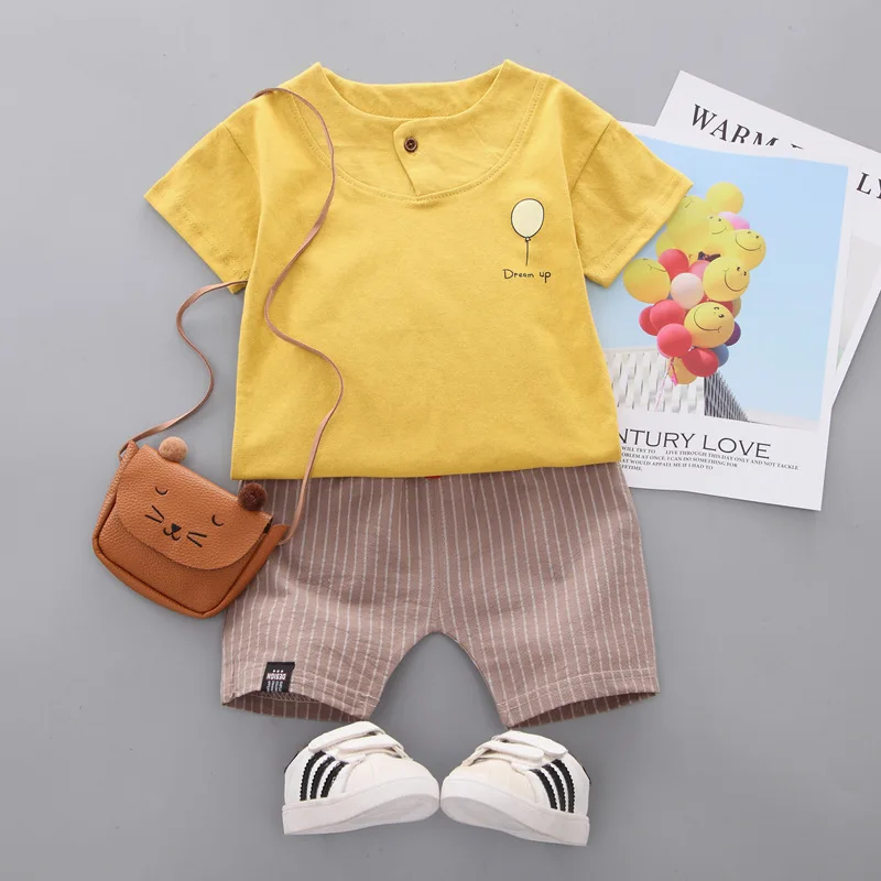 Yellow Одежда для маленьких мальчиков, лето, комплект одежды для новорожденных мальчиков, хлопковый комплект одежды для малышей(рубашка+ штаны), комплект одежды в клетку для младенцев из 2 предметов - Цвет: Yellow
