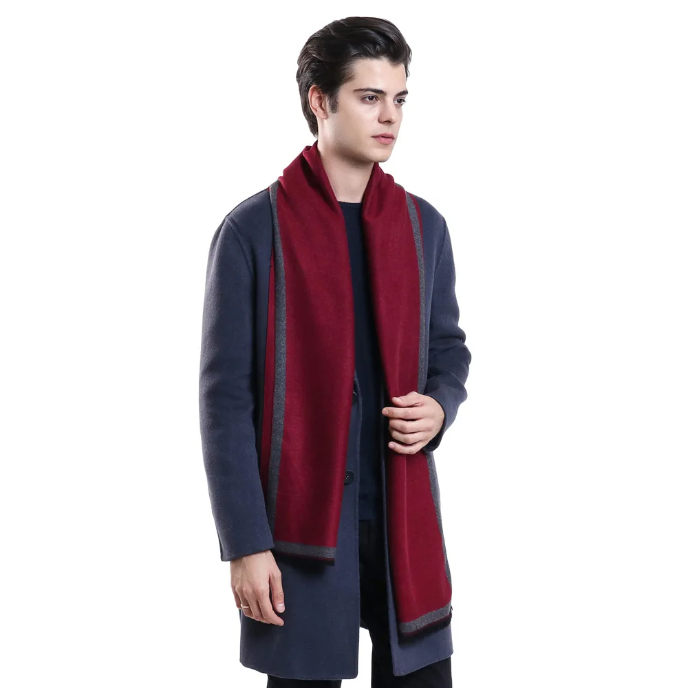 

classic Geometric Gentleman Elegant Gray Autumn Winter Men Striped Scarf Male lattice Keep warm scarves pashmina muffler Tippet