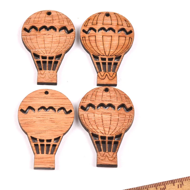 20pcs 49X32mm деревянные DIY Carfts шар с водородом форма Скрапбукинг деревянные декоративные элементы для детей аксессуары ручной работы M1614