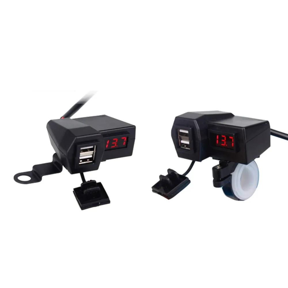 Многофункциональное зарядное usb-устройство для мотоцикла Dual USB 12 V водонепроницаемый мотоцикл зарядное устройство на руль адаптер питания розетка