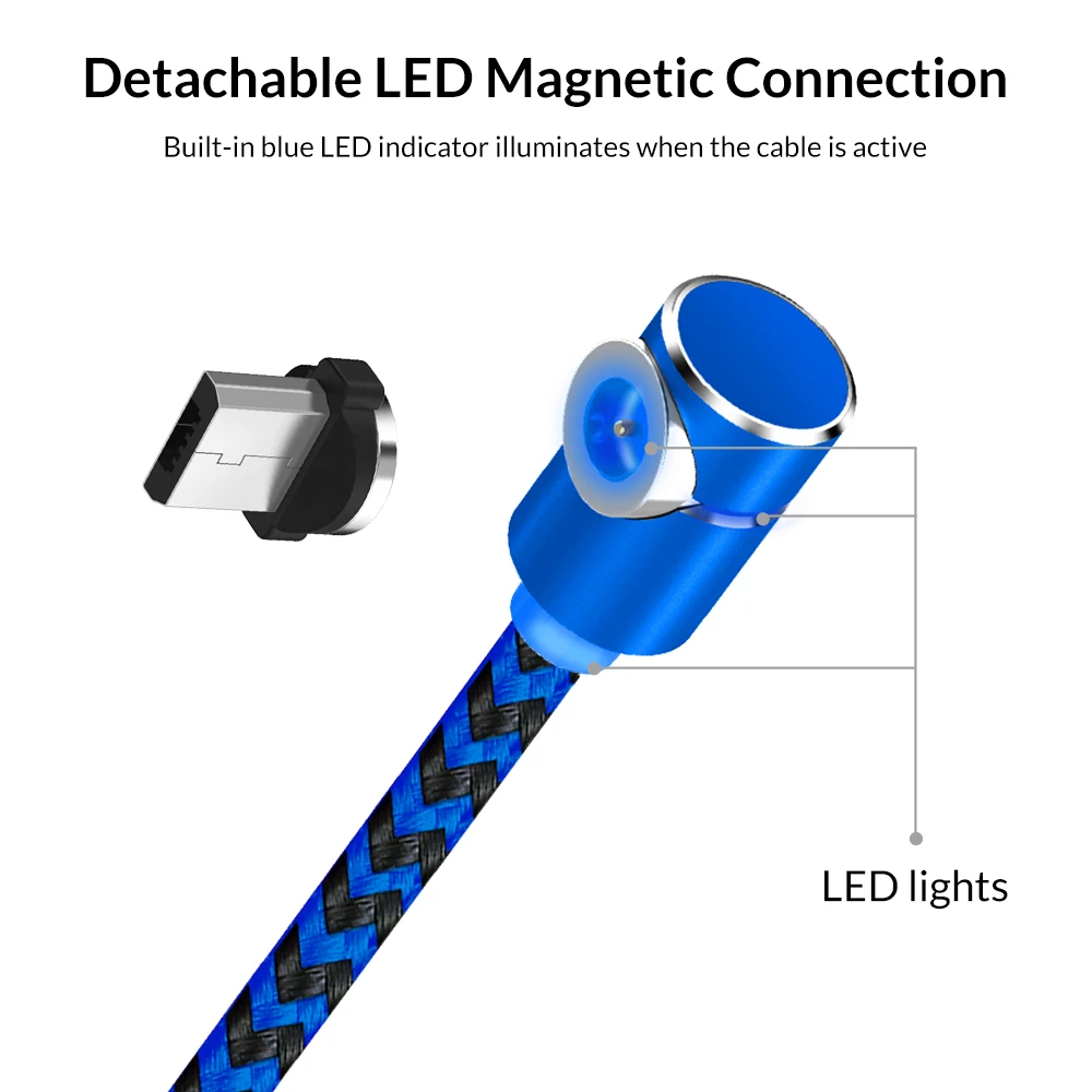 TOPK L-Line2 L-Type LED Magnetic Micro USB Cable Nylon Braided Charger Cable for Samsung s7 Xiaomi Redmi 4X Micro USB Port TOPK L-Line2 L-Type LED Magnetic Micro USB Cable Nylon Braided Charger Cable for Samsung s7 Xiaomi Redmi 4X Micro USB Port