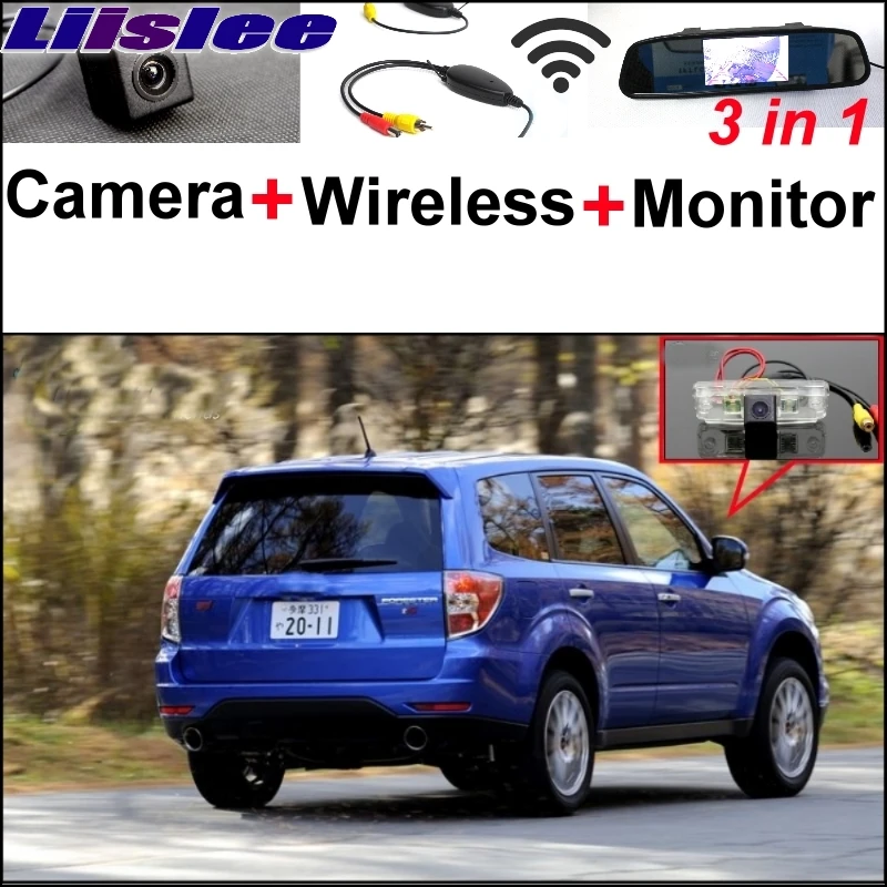 

Liislee Special Rear View Camera + Wireless Receiver + Mirror Monitor Easy Black Up Parking System For Subaru Forester SG SH