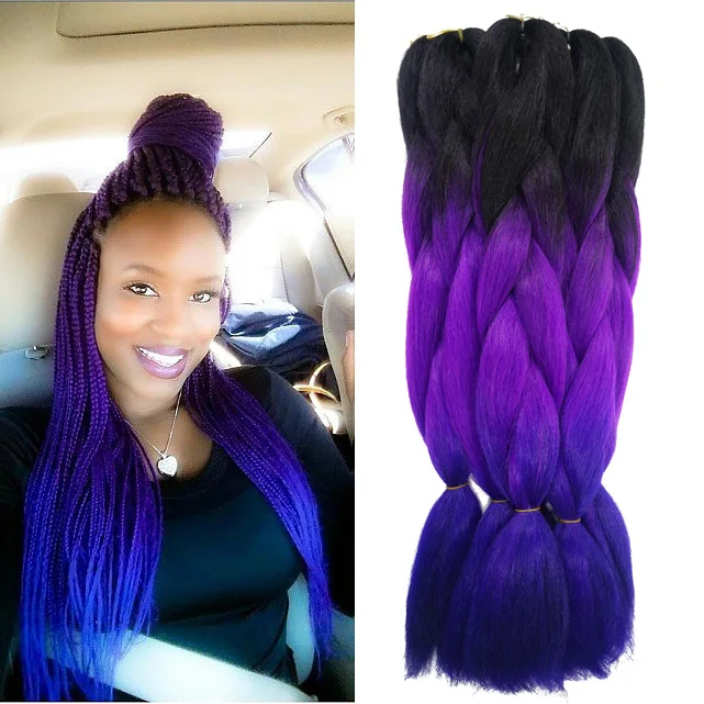 Purple Ombre Kanekalon Jumbo Braiding Hair Styles 22 ...