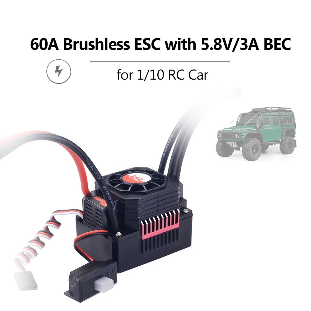 RC Car ESC 45A 60A Brushless ESC Electric Speed Controller Waterproof for 110 112 RC Truck Off-road Car Crawler