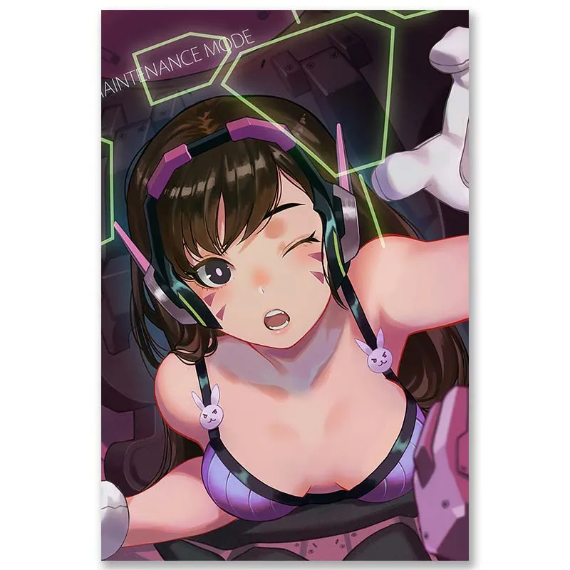 Overwatchs плакат d. va картина аниме настенные художественные шелковые Поттеры для спальни домашний декор художественные принты шелковая Живопись - Цвет: 13