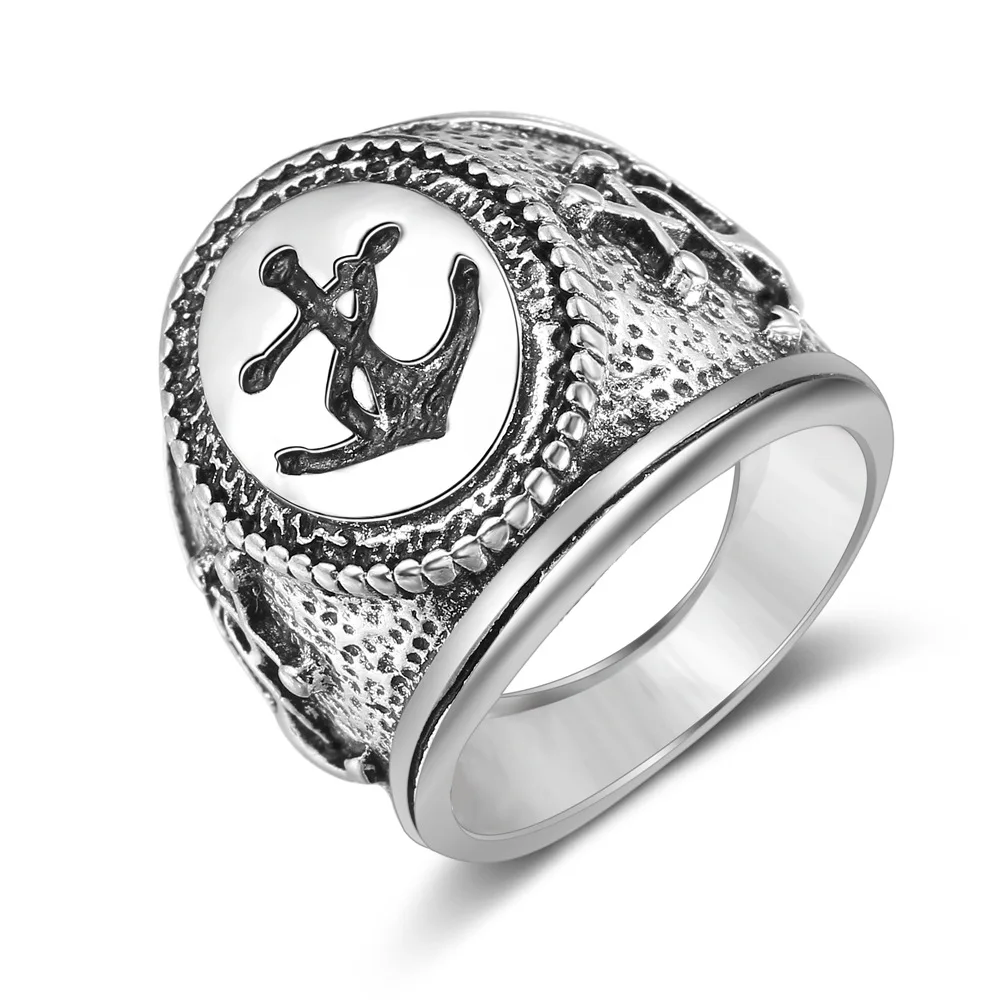 MCSAYS Fashion Jewelry Anchor Islam Muslim Allah Totem Engagement Rings Iced Out Copper Ring 4JB