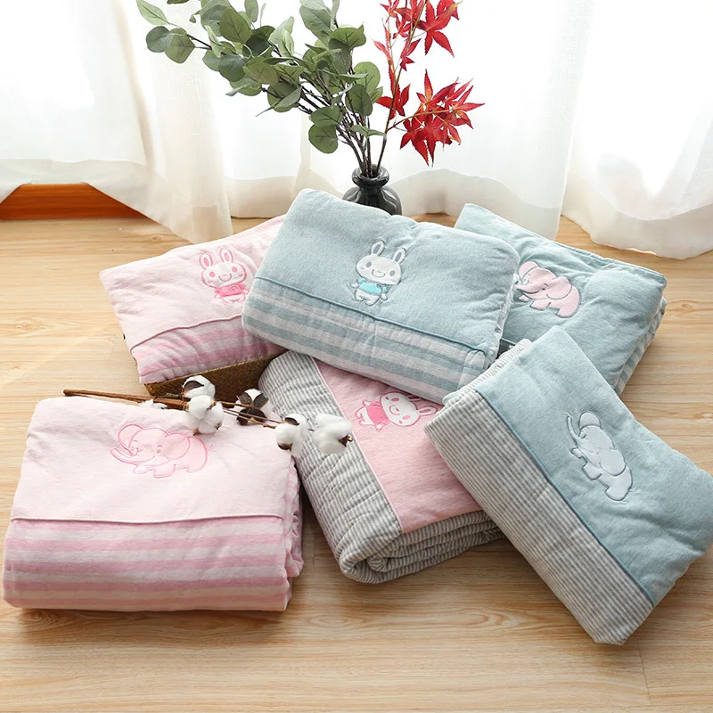 Детское летнее одеяло с героями мультфильмов/детское одеяло для детского сада, обеденное одеяло/охлаждающее одеяло с вышивкой в японском стиле