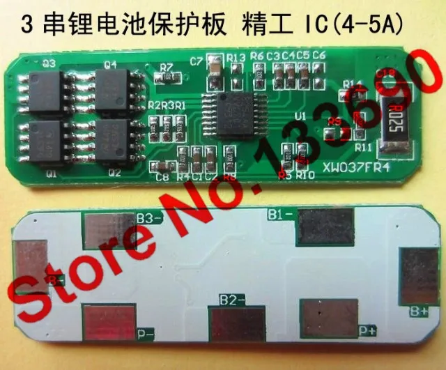 3 шт./лот 4-5a pcb Зарядное Устройство Защиты доска для 3 пакетов 3.7 В литий-ионный литий 18650 подзарядки Батарея