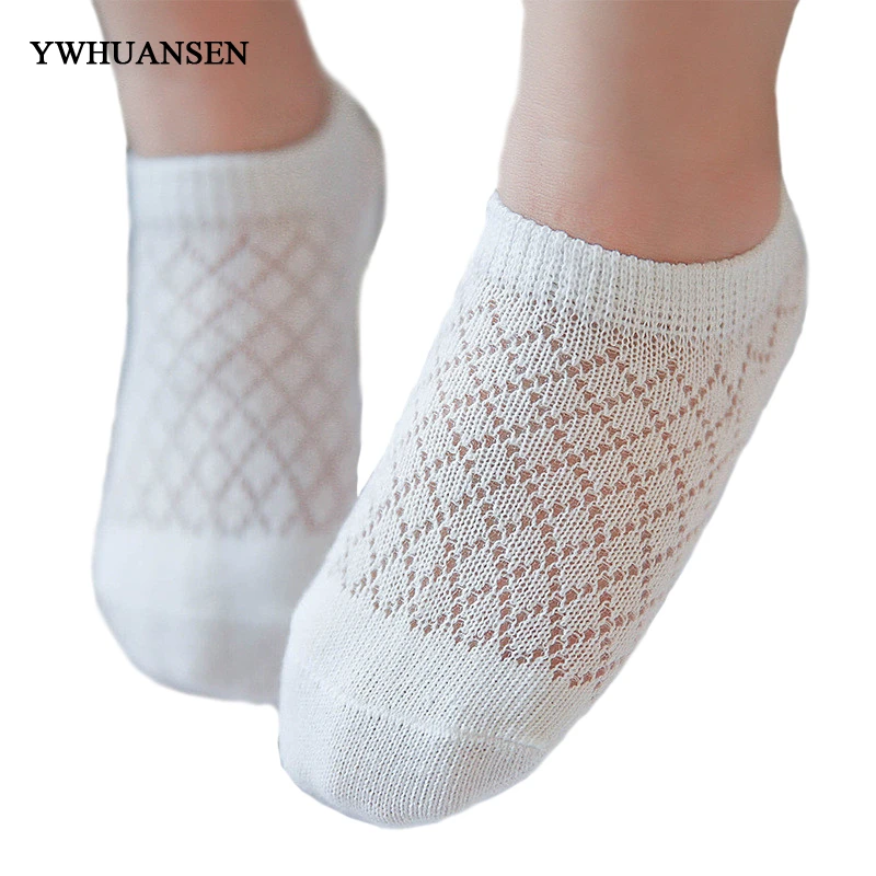 YWHUANSEN 5 Pairs/lot Summer Cotton Socks For Children Ultrathin Mesh Socks For Girls Children's Socks For Boys Ankle Socks Kids minimalist cotton ankle socks 5 pairs