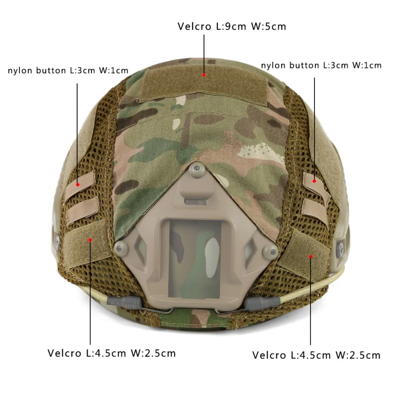 Тактический шлем крышка страйкбол Пейнтбол Wargame gear CS Быстрый шлем крышка камуфляж для окружности головы 52-60 см шлем