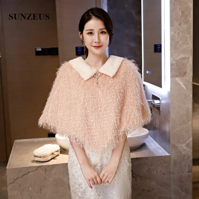 Price Square Collar Pink Wraps for Bridal Girls Cloak Short Design Special Party Winter Dress Coat Women Wedding Bolero SW40