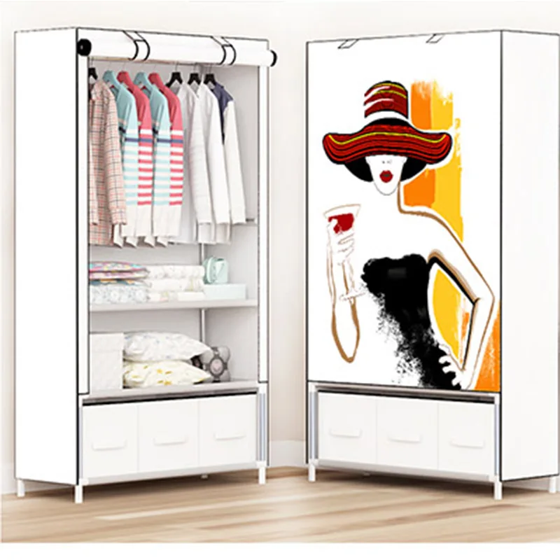 2018 storage furniture When the quarter wardrobe DIY Non-woven fold Portable Storage Cabinet bedroom furniture wardrobe bedroom