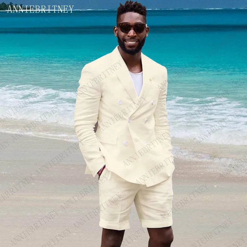 ANNIEBRITNEY Summer Mens Suits 2019 Linen Green Casual Blazer Custom Slim Fit Groom Tuxedos Jacket with Short Pants Set 2 Pieces ANNIEBRITNEY Summer Mens Suits 2019 Linen Green Casual Blazer Custom Slim Fit Groom Tuxedos Jacket with Short Pants Set 2 Pieces