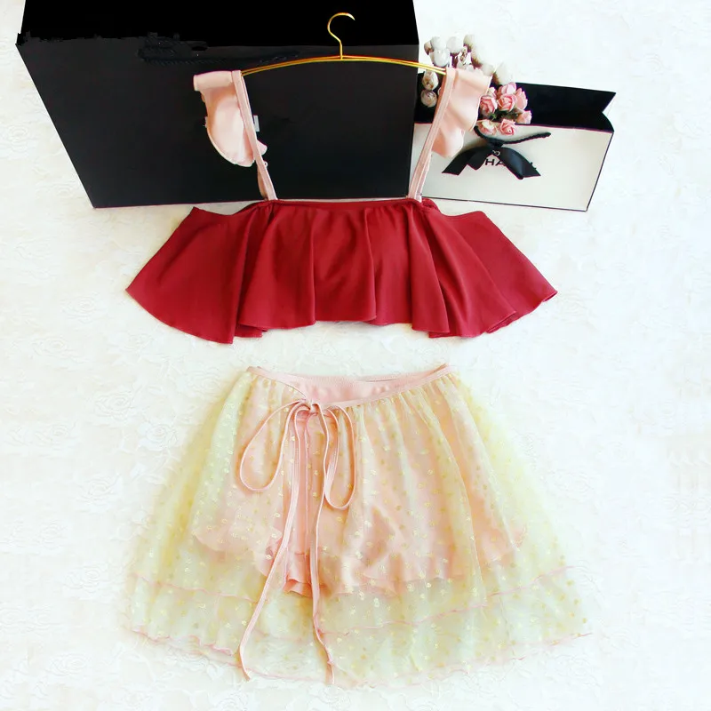 

Tankini Set Womens High Waist Swimsuit Bikini Set Mother Girl Ruffles Three Piece Bathing Suit Swimwear Beach Seaside Swimsuit