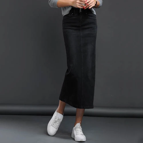 Share more than 161 stretch denim skirt black