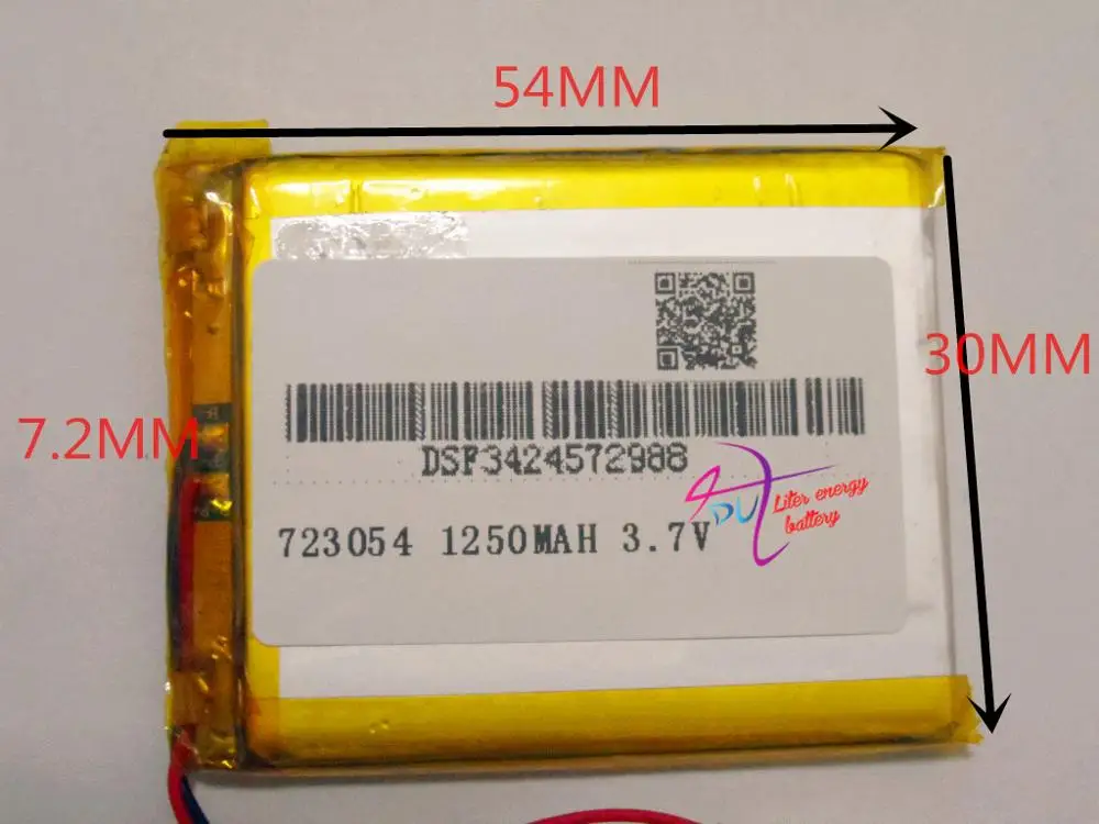 tablet battery 3.7V polymer battery 1250mAh MP3 player GPS navigation