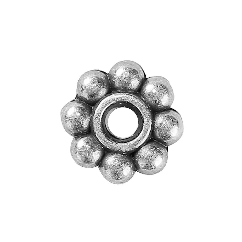 DoreenBeads вставка бусины в виде цветка из сплава цинка серебристого цвета сделай сам