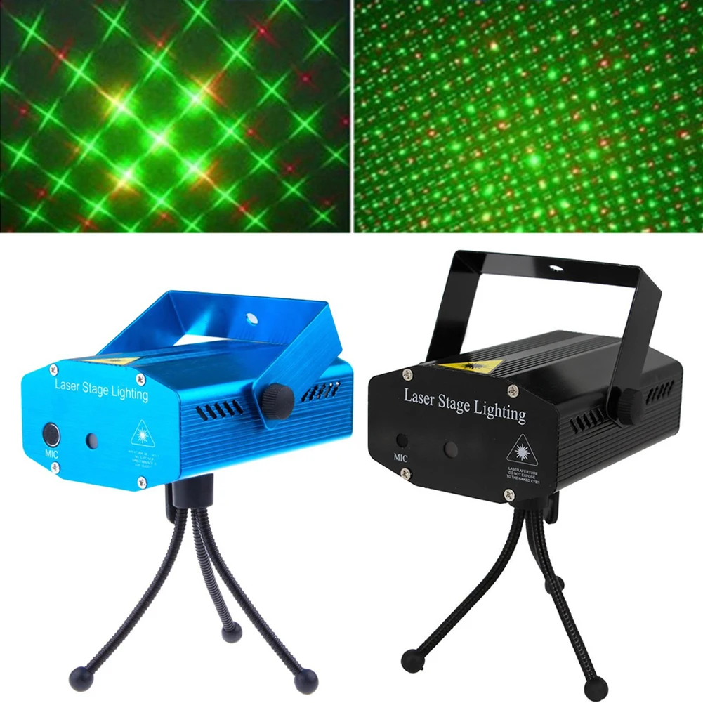 

TSLEEN Cheap! 1PC Mini LED Stage Laser Light Projector Strobe DJ Disco Party Christmas Decorations For Home