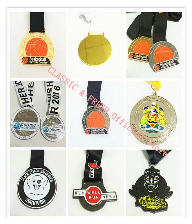 Customized Zinc Alloy Medal 2inches(50mm) Soft Enamel Shiny Gold Plating with Texture Medals