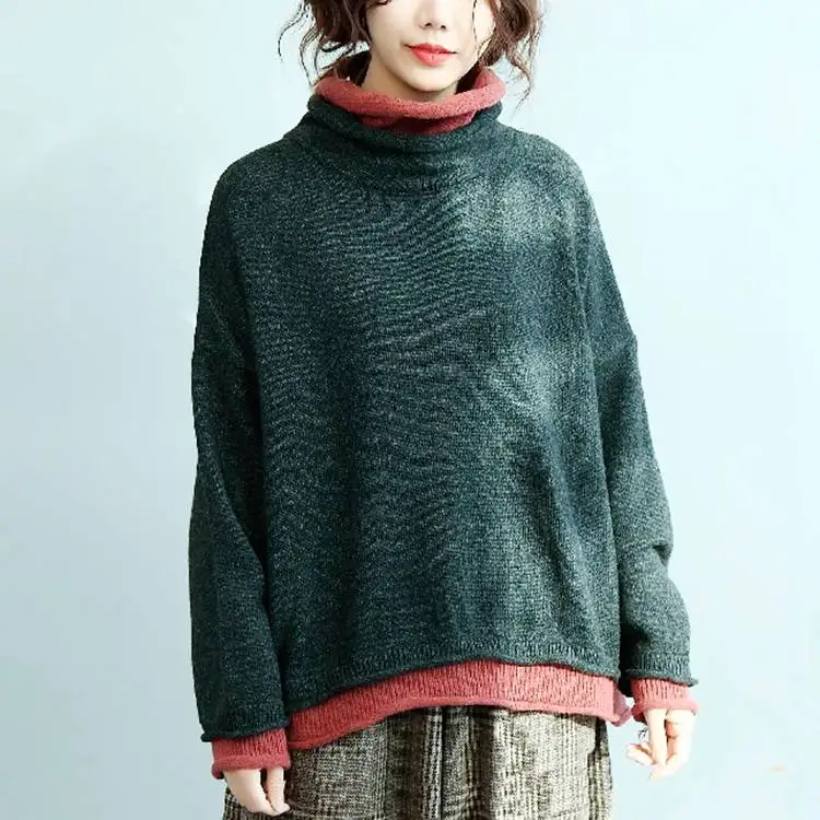 Mferlier, женский зимний свитер, водолазка, женские топы, большие размеры, корейские женские свитера и пуловеры, рукав летучая мышь, Топ