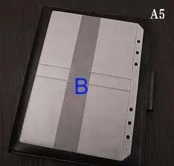 Сумка для файлов из ПВХ 6 отверстий прозрачный покера для записная книжка с кольцевым механизмом мешок с застежкой-молнией держатель для карт A5 A6 Пластик чехлы - Цвет: B