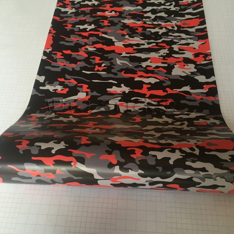 RED BLACK GRAY CAMO VINYL FILM 4