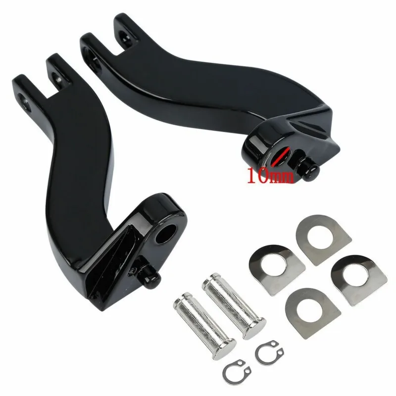 Black Passenger Rear Foot Peg Mounting Kits For Harley Touring Models