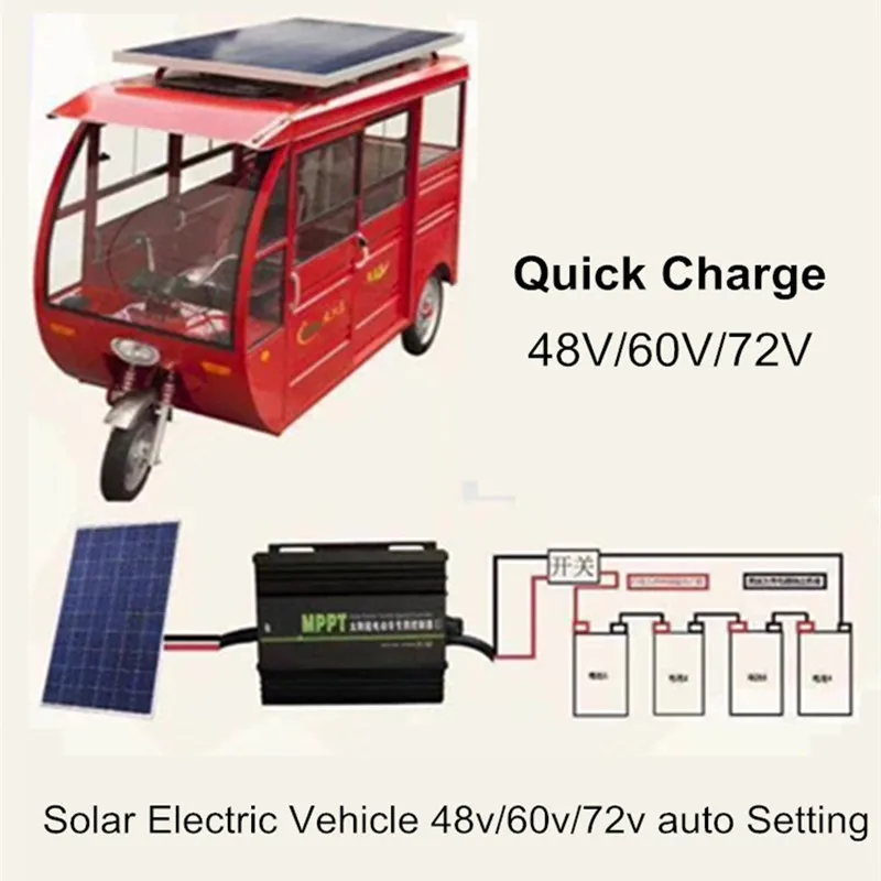 

Solar Electric Vehicle 48V 60V 72V Auto Setting MPPT Solar Controller Voltage Charger