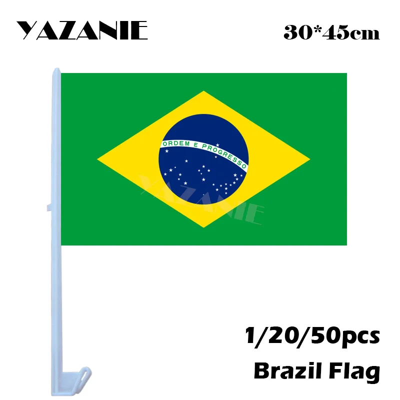YAZANIE 30*45 см 1/20/50 шт Бразилия окна автомобиля флаги и баннеры маленькие Висячие