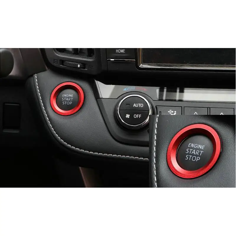 

STYO Push Start Stop Engine Button Ring Cover Trim For Toyota1 C-HR RAV4 Highlander Venza Alphard 4Runner Sienna Tacoma Hilux