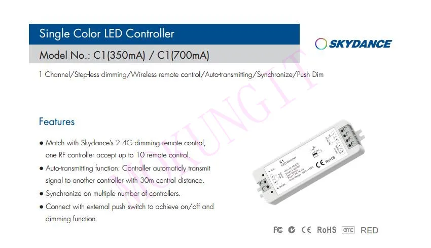 1CH * 350mA 1CH * 700mA 12-48VDC CC регулятор мощности света (Push Dim) C1 контроллер 1 канал постоянного тока приемник для одного цвета