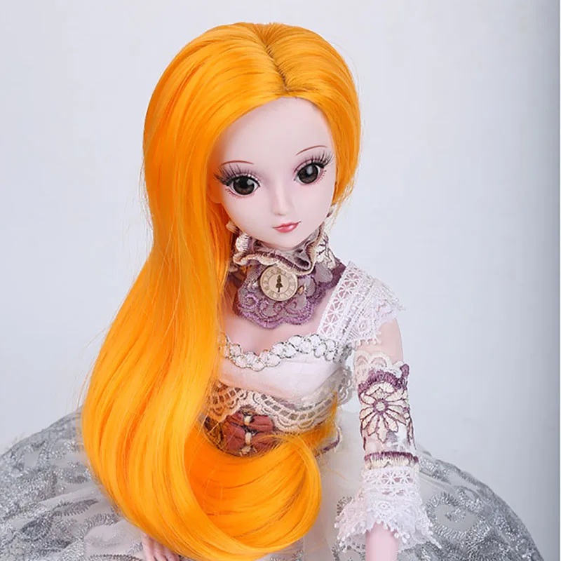 Bybrana модный стиль 1/3 1/4 Bjd волосы высокая температура длинные вьющиеся коричневато-черный Bjd парик MSD SD для BJD куклы - Цвет: 9