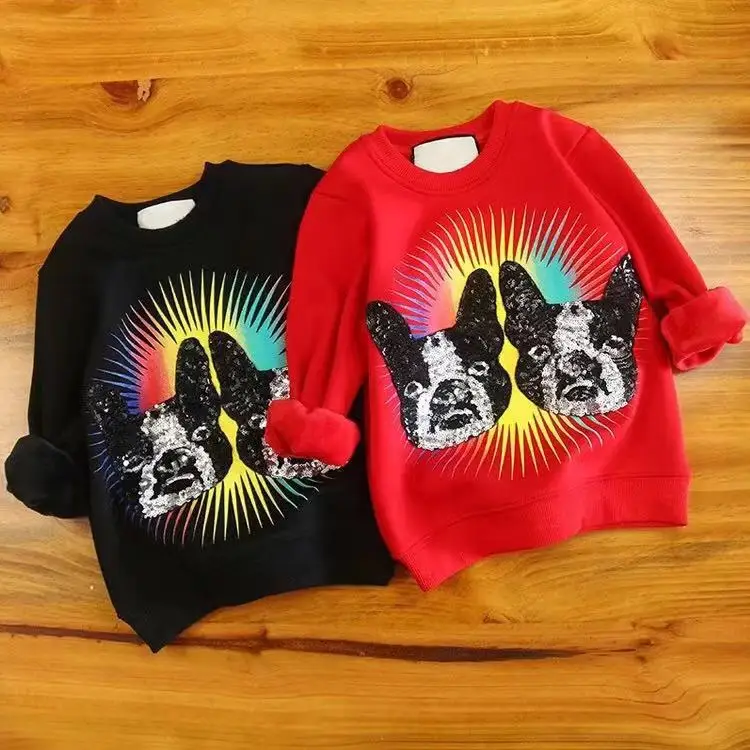 

2018 Autumn&Winter Sequins Sweatshirts Outwear For Boys&Girls Kids Clothing O-Neck Long Sleeves Boys Clothes Outfit