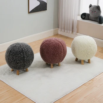 

Hot Sale Pufe Muebles De Madera Solid Wood Small Stool Washable Home Furnishings Wooden Modern
