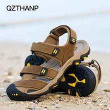 Молодежная модная повседневная обувь; сандалии; мужские кожаные сандалии с натуральным лицевым покрытием; Мужская обувь для взрослых; мокасины; Мужская Летняя обувь; Мужская обувь высокого качества