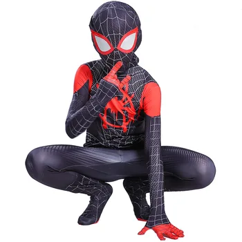 

Kids Boys Spider-Man Into the Spider-Verse Miles Morales Cosplay Costume 3D Print Zentai Spiderman Bodysuit Superhero Jumpsuits