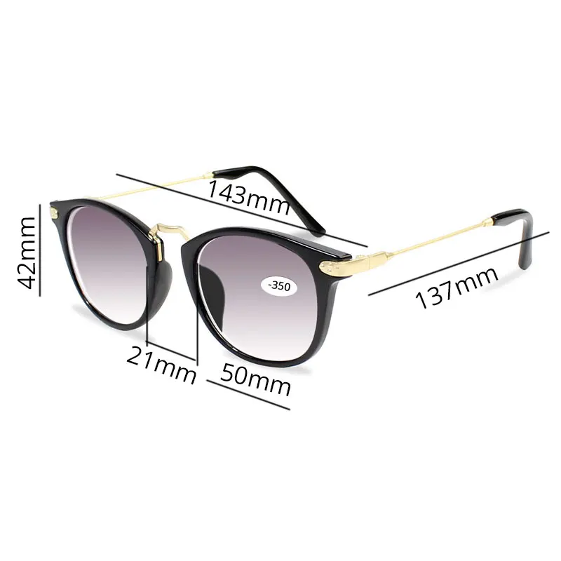 Gradient Grey Myopia Glasses To View Spectacles for Shortsighted Women Men Optics Frame -1.0 -1.5 -2.0 -2.5 -3.0 -3.5 -4.0