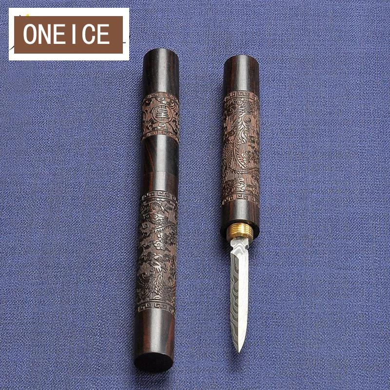 Steel Black Tea Needle for Tea Ceremony, Carved Ebony Pu'er Knife Pattern, Spare Parts