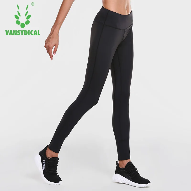 

Vansydical Sports Pants Women's Compression Tights Running Workout High-waist Elastic Black Fitness Leggings Gym Yoga Pants