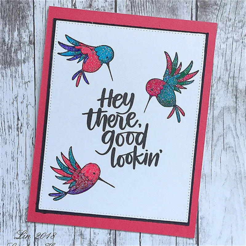 

InLoveArts 4Pcs 11*16cm Clear Stamp 3Pcs 16.8*7.5cm Cutting Dies Scrapbooking Card Bird Alphabet Letter Stamp Metal Cutting Dies