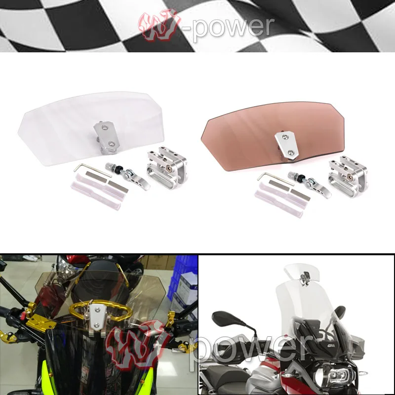 Motorcycle Airflow Adjustable Windshield Bolt On Variable Spoiler Windshield fite For BMW R1150 R1200GS All windshield