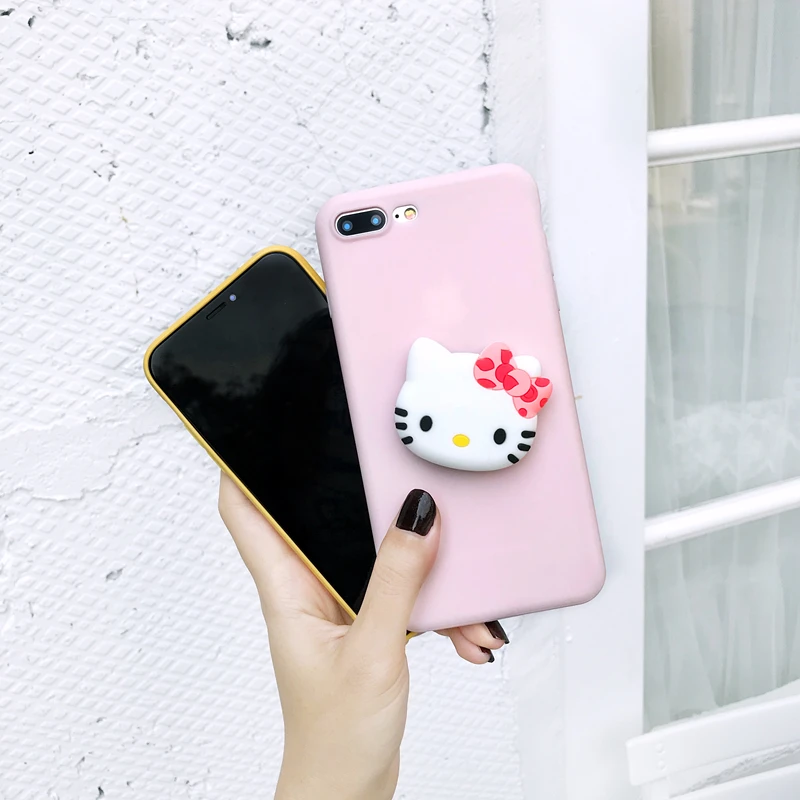 3D cute ELMO MyMelody Holder Ring case for iphone 5 S 6 7 8 plus X XR XS MAX cover for Samsung galaxy S7edge S8 S9 Note 8 9