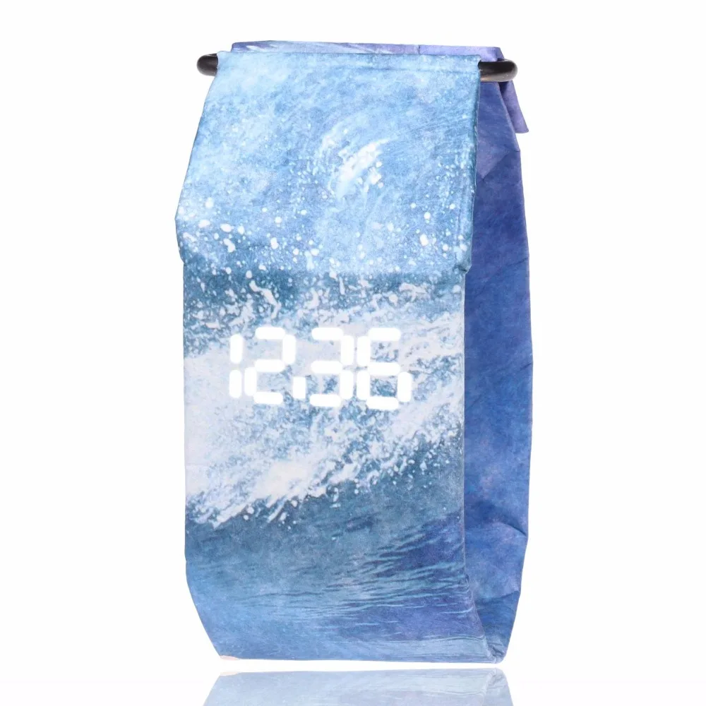 Новый Для женщин Для мужчин бумажные часовые светодиодный цифровые спортивные часы Водонепроницаемый Творческий Студент Часы-браслет