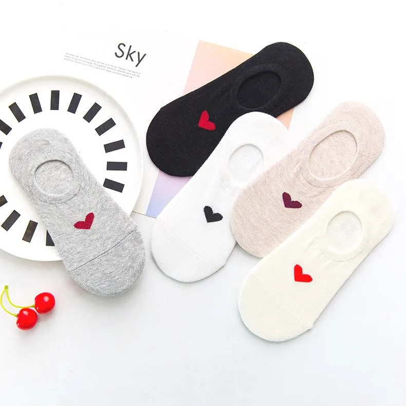 

Fashion New Cotton Sock Slippers Summer Autumn Colors Quality Fitted Mesh Design Invisible Boat Socks For Women non slip slipper