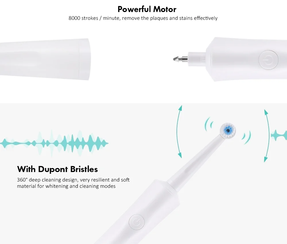 KM - 908 Waterproof Rechargeable Electric Toothbrush with 2 Heads Oral Hygiene Dental Care for Kids Adults