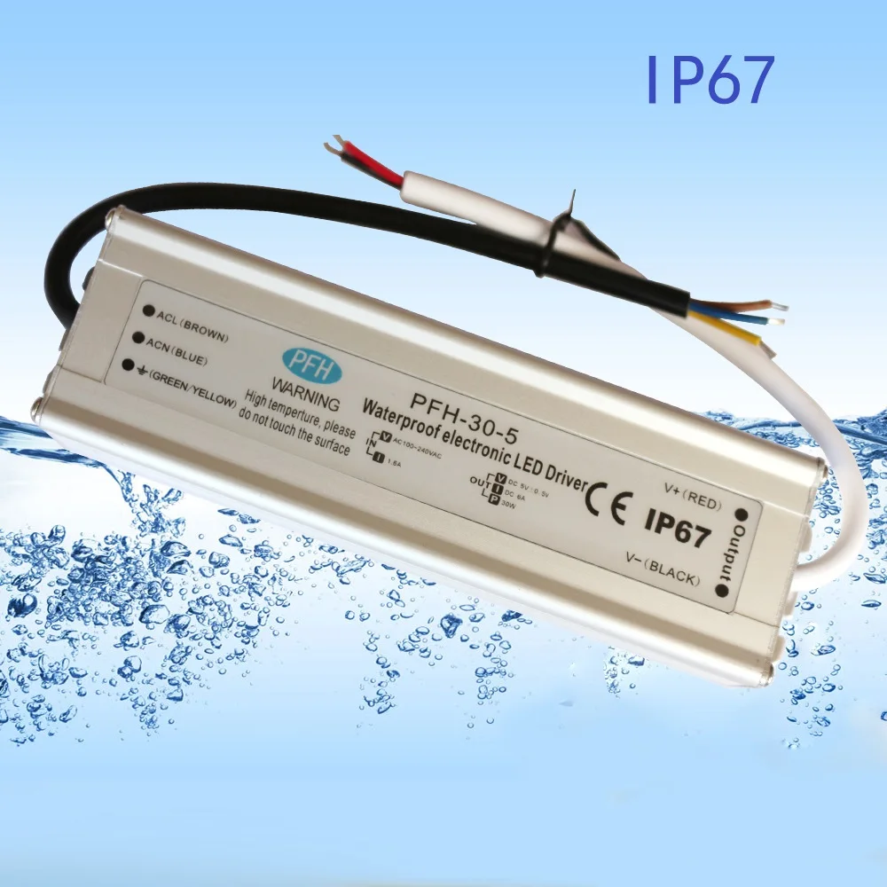 

HoneyFly IP67 Waterproof LED Driver 30W 5V12V24V36V48V LED Power Supply 90-130V/170-265V Lighting Transformer For Solar Lamps